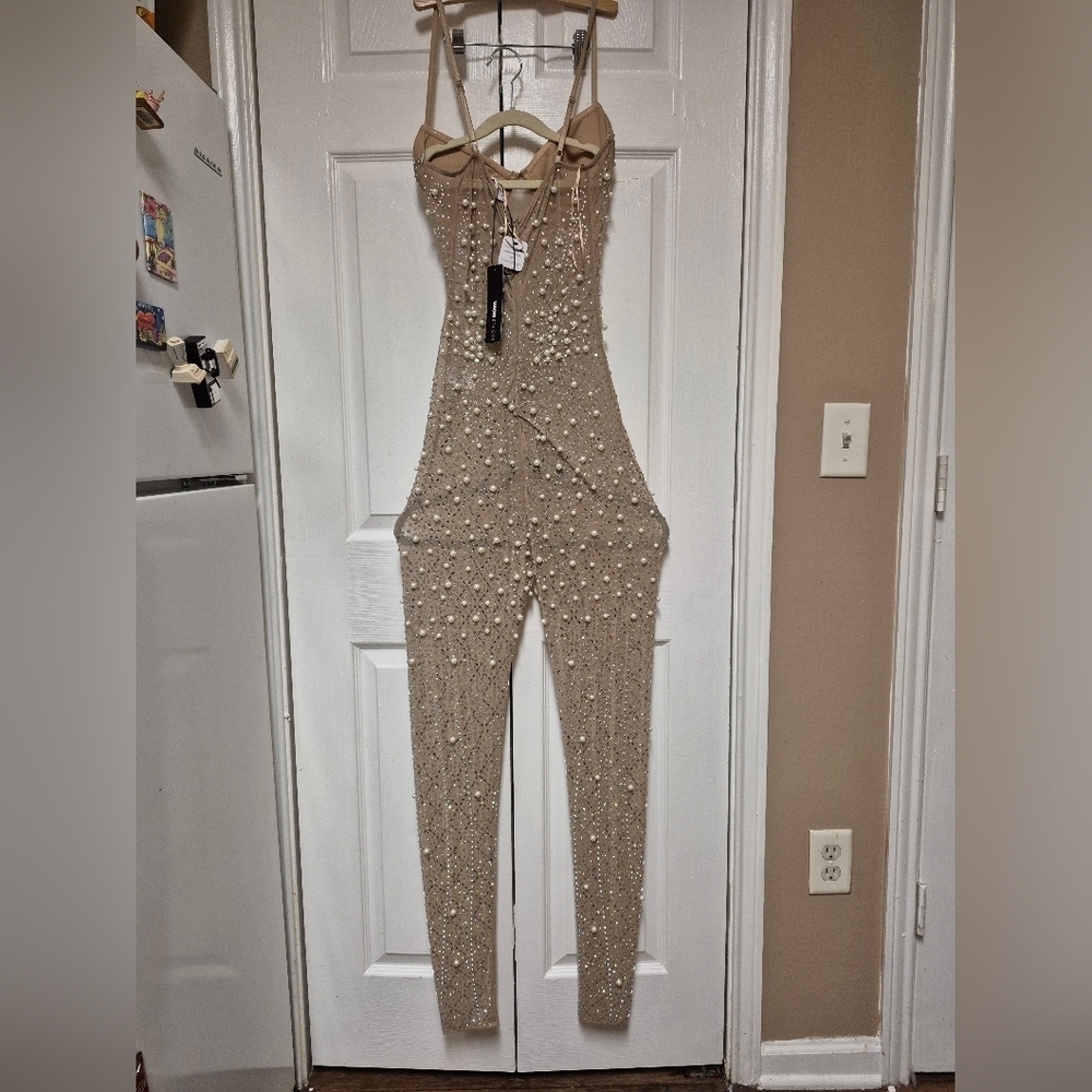 Fashion NovaFashion Nova Party Like It's My Birthday Embellished Jumpsuit Nude - Picture 9 of 9